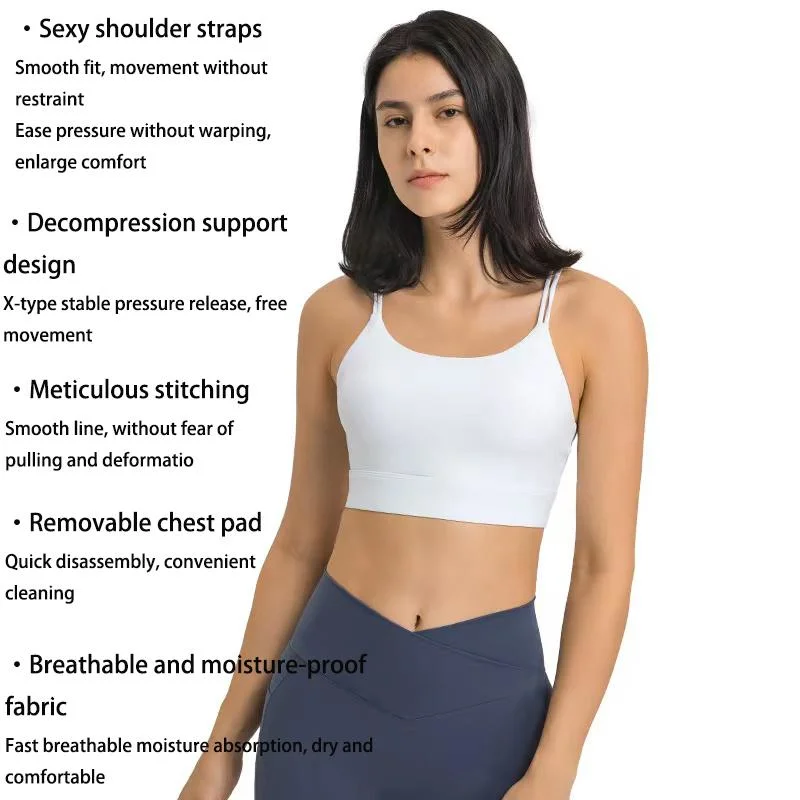 New Style Sexy Multi Strap Cross Back Yoga Underwear Women Shockproof Running Sports Yoga Bra