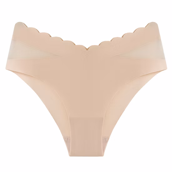 Sous-vêtements féminins Slip en soie glacée Taille haute Slip sans couture