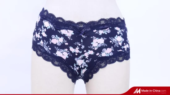 Lot de 2 sous-vêtements bikini pour femme avec feston à l'ouverture de la jambe