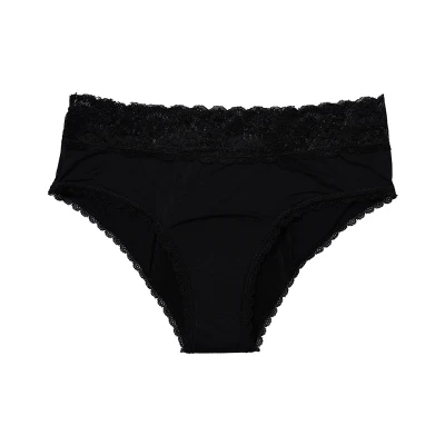 Culotte post-partum étanche en dentelle de coton taille moyenne pour femme