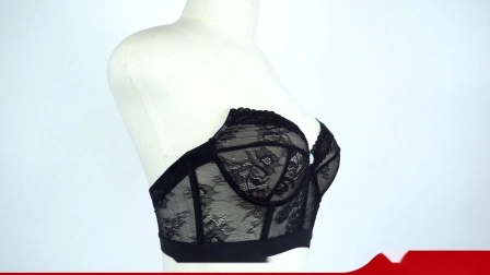 Soutien-gorge rembourré en dentelle pour femmes Excellente conception et coupe perméables sans fil