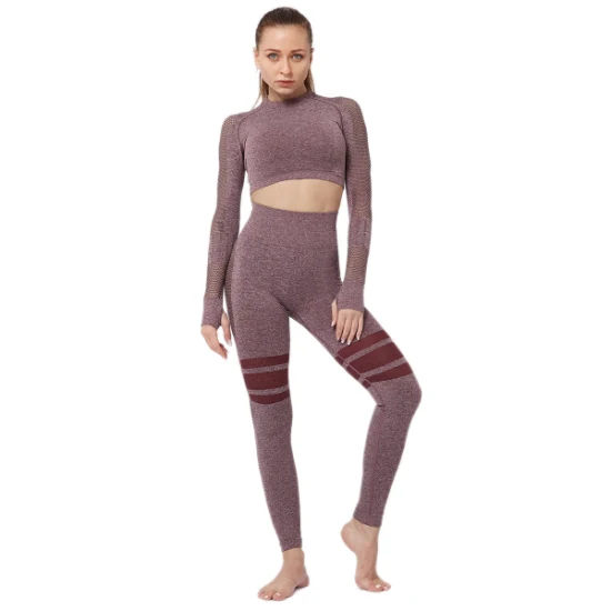 Évider sans couture Yoga ensemble Sport tenues femmes noir deux 2 pièces haut court soutien-gorge Leggings entraînement Gym costume Fitness Sport ensembles