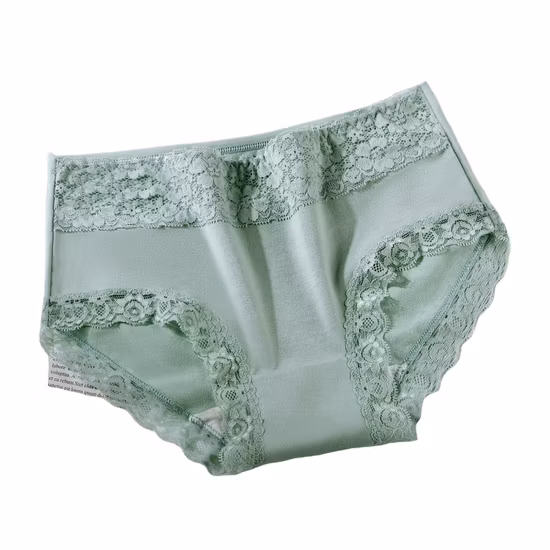 Entrejambe en coton respirant respectueux de la peau Tummy Lift Hip taille haute bordure en dentelle taille haute en coton sous-vêtements féminins