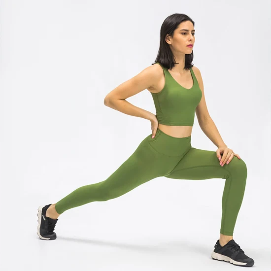 Sy-D9830 nouveau gilet de Yoga côtelé doux et hautement élastique amincissant le soutien-gorge de sport évacuant l'humidité pour les femmes